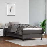 vidaXL Boxspring Bed Kunstleer Grijs 80x200 cm - 34% Korting!