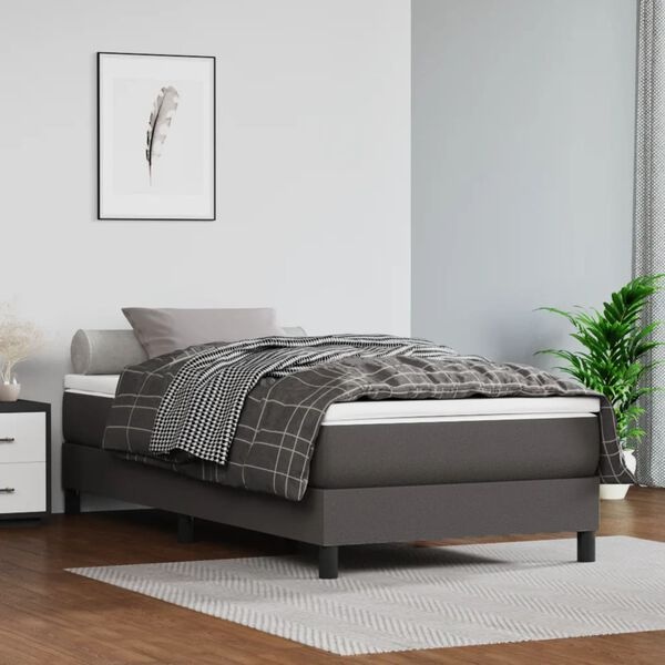vidaXL Boxspring Bed Kunstleer Grijs 80x200 cm - 34% Korting!