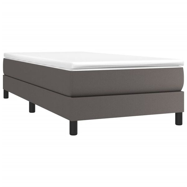 vidaXL Boxspring Bed Kunstleer Grijs 80x200 cm - 34% Korting!