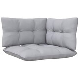 vidaXL Loungeset 3-delig Grenenhout met Grijze Kussens - 60% Korting