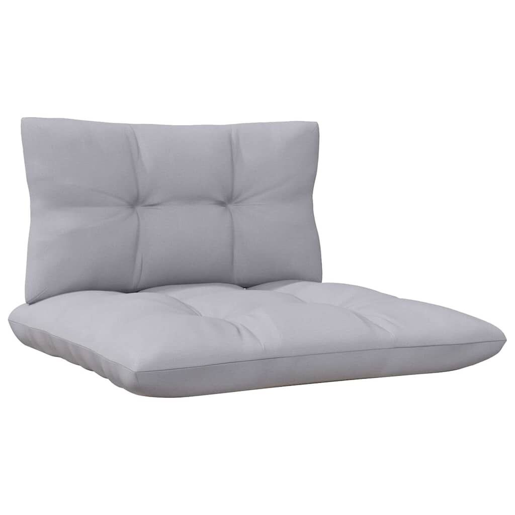 vidaXL Loungeset 3-delig Grenenhout met Grijze Kussens - 60% Korting