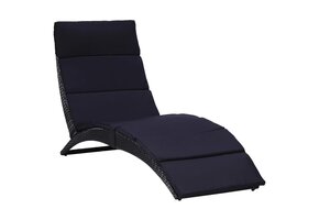 VidaXL Ligbed Poly Rattan Zwart met Kussen - 46% Korting