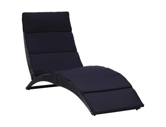 vidaXL Ligbed Poly Rattan Zwart 34% Korting