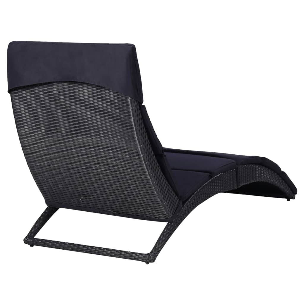 vidaXL Ligbed Poly Rattan Zwart 34% Korting