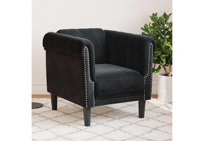 VidaXL Fluweel Zwarte Fauteuil - 47% Korting