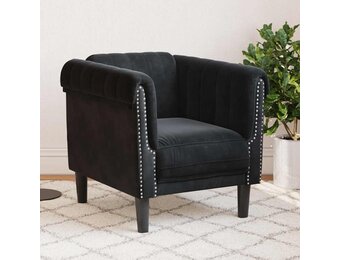 VidaXL Fauteuil Fluweel Zwart - 35% Korting