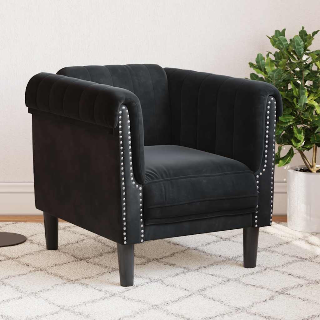 VidaXL Fauteuil Fluweel Zwart - 35% Korting