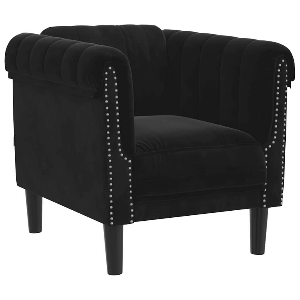 VidaXL Fauteuil Fluweel Zwart - 35% Korting