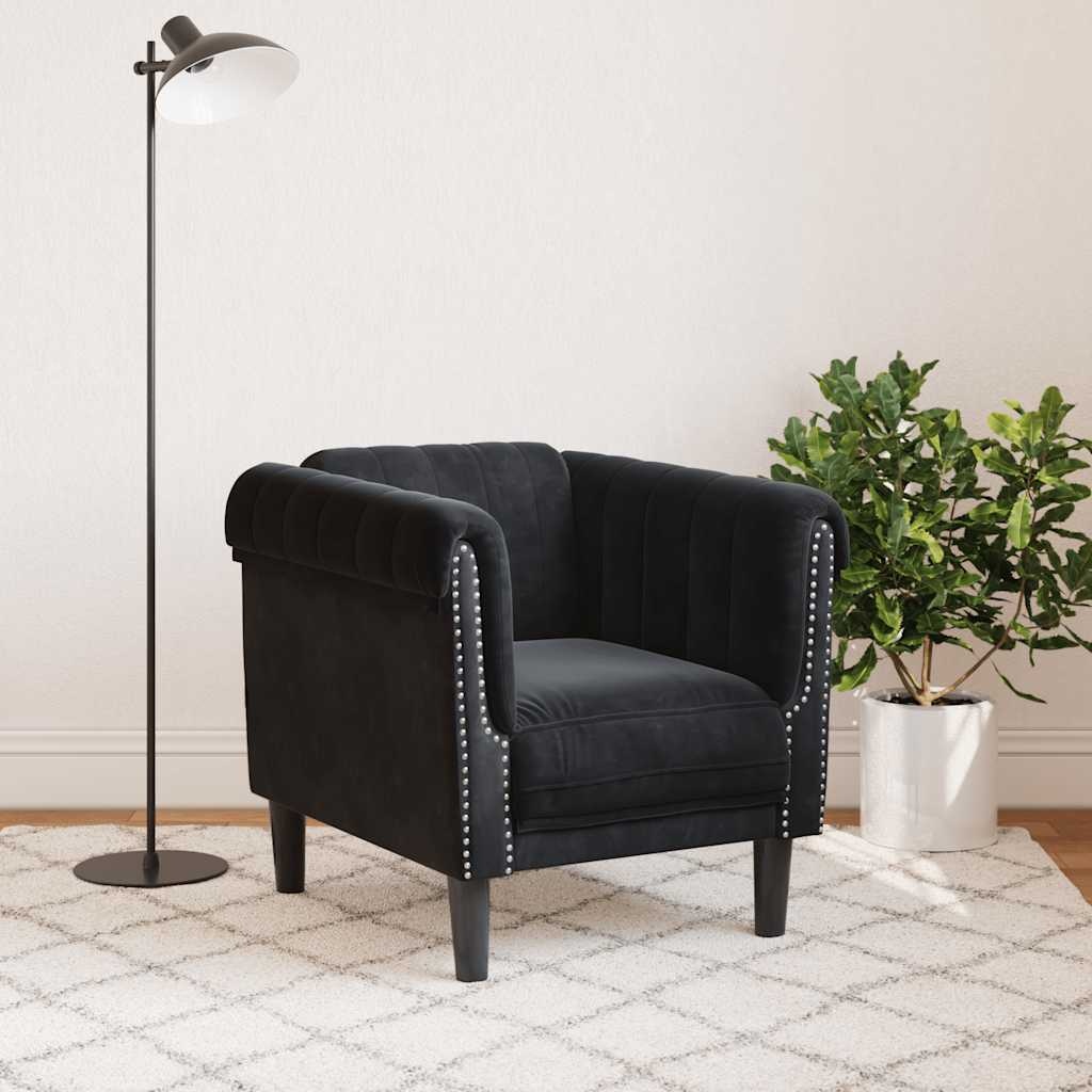 VidaXL Fauteuil Fluweel Zwart - 35% Korting
