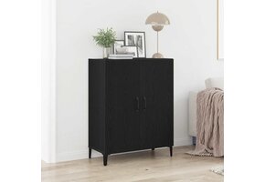 vidaXL Dressoir Zwart Eiken 69,5x34x90 cm Spaanplaat met 54% Korting