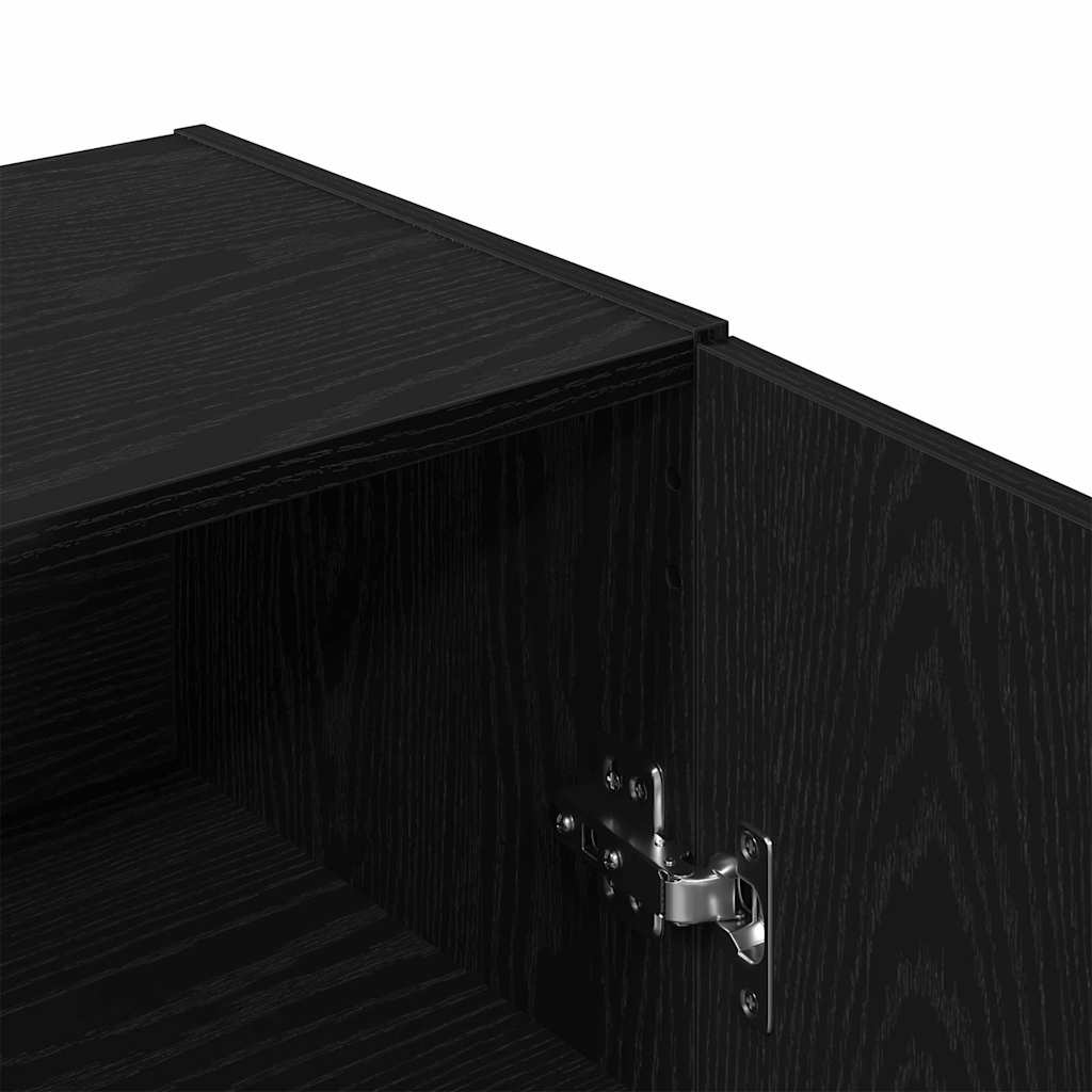 vidaXL Dressoir Zwart Eiken 69,5x34x90 cm Spaanplaat met 54% Korting