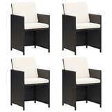 VidaXL Tuinstoelen Set van 4 - Poly Rotan Zwart (30% Korting)