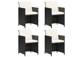 VidaXL Tuinstoelen Set van 4 - Poly Rotan Zwart (30% Korting)