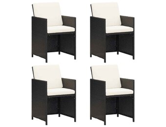 VidaXL Tuinstoelen Set van 4 - Poly Rotan Zwart (30% Korting)