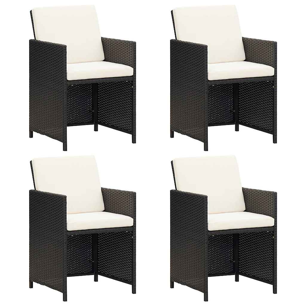 VidaXL Tuinstoelen Set van 4 - Poly Rotan Zwart (30% Korting)
