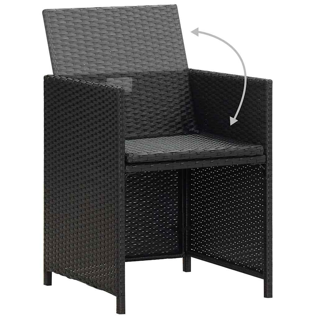 VidaXL Tuinstoelen Set van 4 - Poly Rotan Zwart (30% Korting)