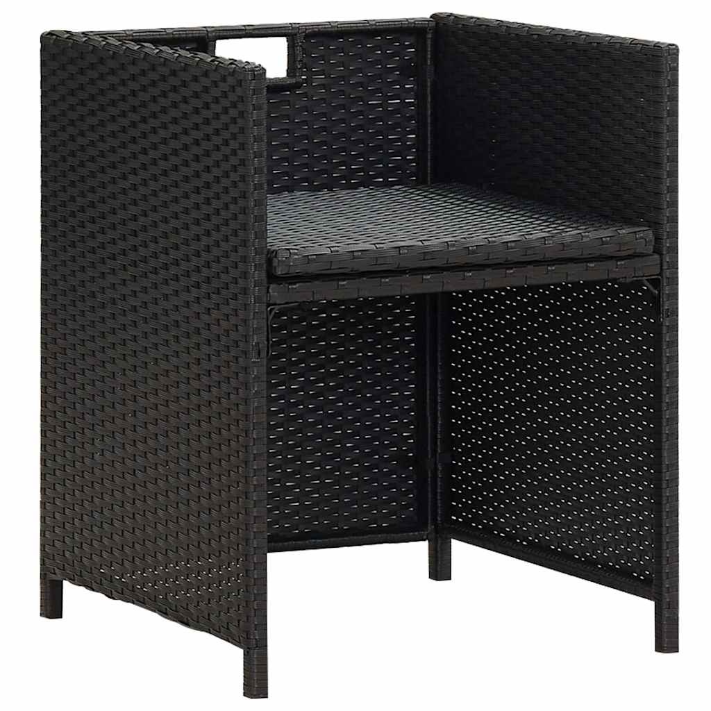 VidaXL Tuinstoelen Set van 4 - Poly Rotan Zwart (30% Korting)