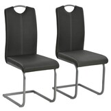 Eetkamerstoelen Kunstleer Grijs (2 stuks) - 35% Korting