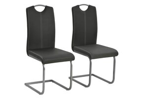 Eetkamerstoelen Kunstleer Grijs (2 stuks) - 35% Korting