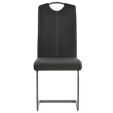 Eetkamerstoelen Kunstleer Grijs - Set van 2 (61% Korting)