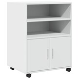 VidaXL Rolkast 60x48x81 cm Bewerkt Hout Wit - 54% Korting