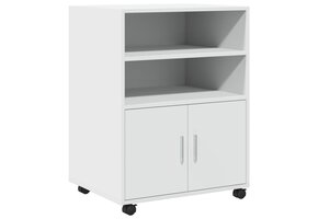 VidaXL Rolkast Wit Bewerk Hout - 60x48x81 cm met 62% Korting