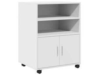 VidaXL Rolkast 60x48x81 cm Bewerkt Hout Wit - 54% Korting