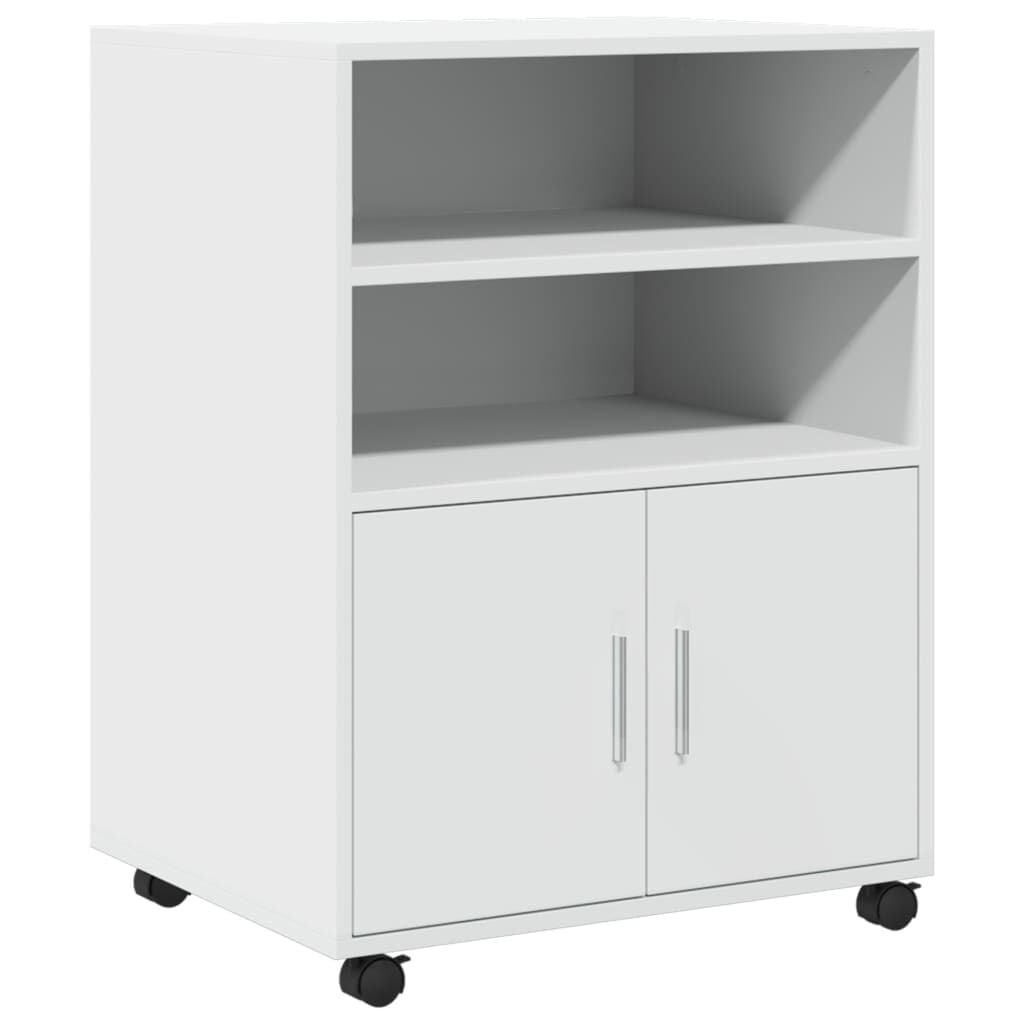 VidaXL Rolkast 60x48x81 cm Bewerkt Hout Wit - 54% Korting