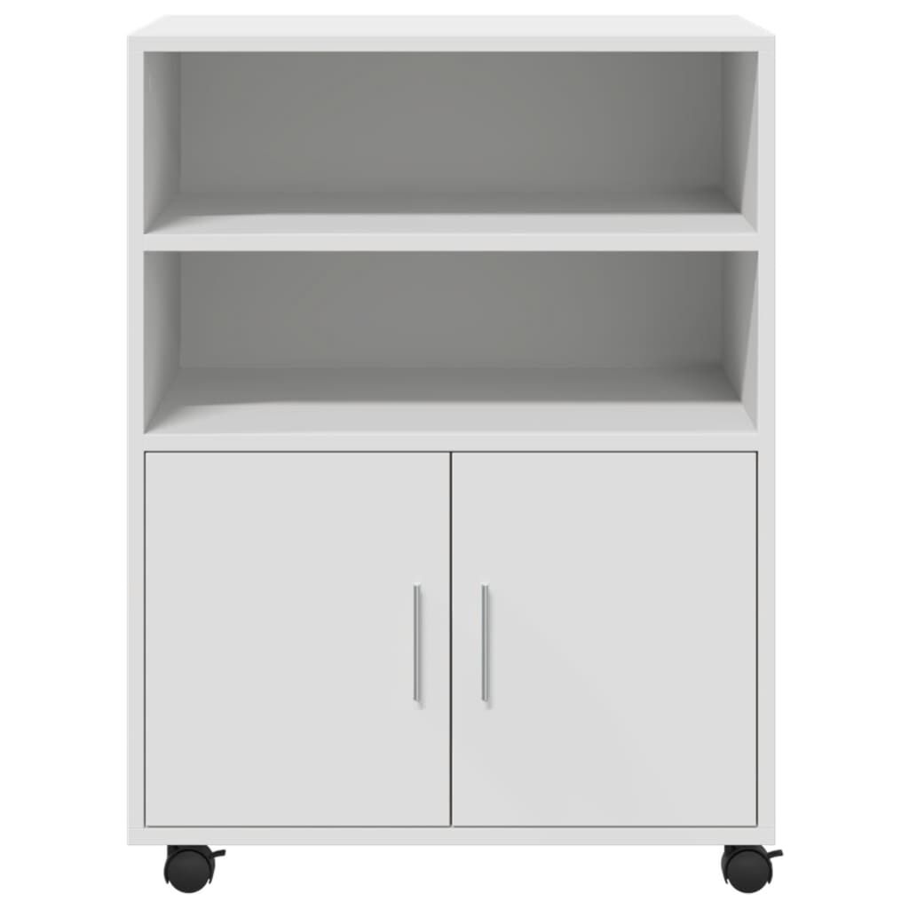 VidaXL Rolkast 60x48x81 cm Bewerkt Hout Wit - 54% Korting
