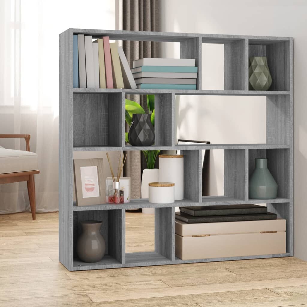 Boekenkast/Kamerscherm 105x24x102 cm Grijs Sonoma Eiken (34% Korting)