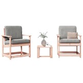 VidaXL Loungeset 3-delig Massief Douglashout - 54% Korting