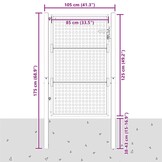 Stalen Tuinpoort 105x175 cm Antraciet - 35% Korting