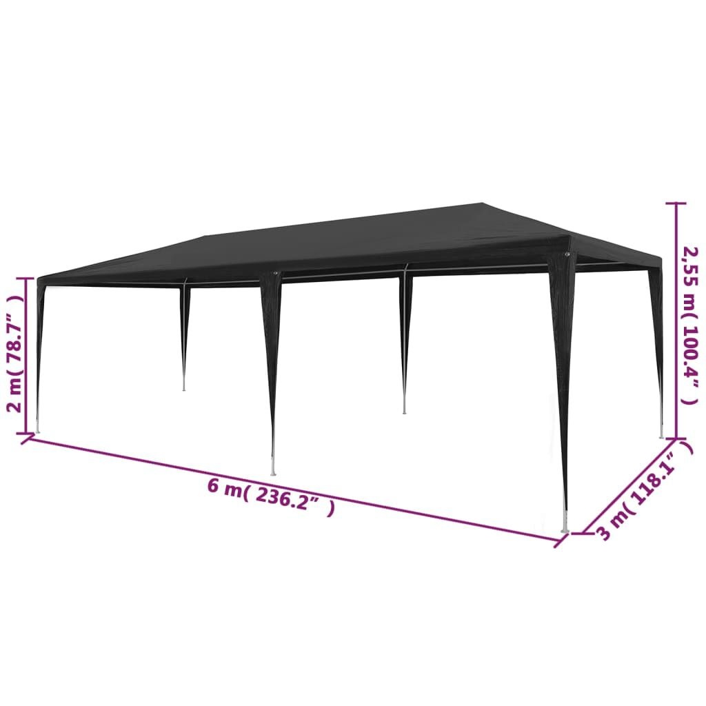 VidaXL Partytent 3x6m PE Antraciet - 34% Korting