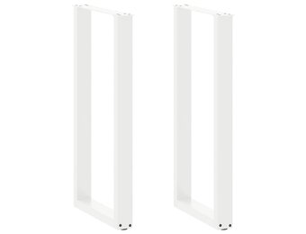 Set van 2 U-vormige bartafelpoten - Staal Wit - 34% Korting