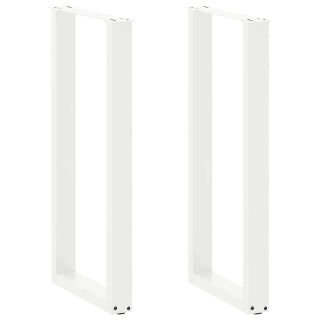 Set van 2 U-vormige bartafelpoten - Staal Wit - 34% Korting