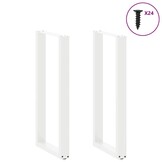 Set van 2 U-vormige bartafelpoten - Staal Wit - 34% Korting
