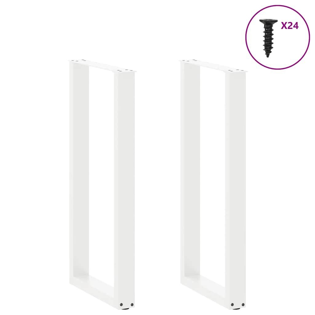 Set van 2 U-vormige bartafelpoten - Staal Wit - 34% Korting