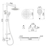 Regendoucheset Goud - Thermostaatkraan - 25 cm - 35% Korting