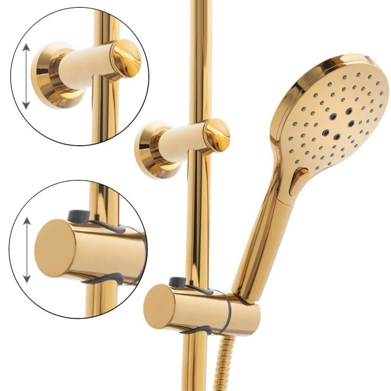 Regendoucheset Goud - Thermostaatkraan - 25 cm - 35% Korting