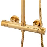 Regendoucheset Goud - Thermostaatkraan - 25 cm - 35% Korting