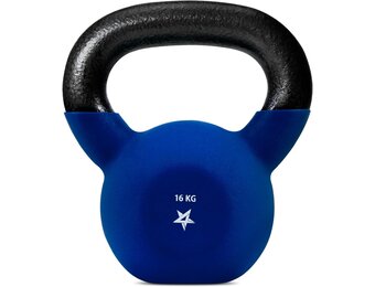 Yes4All Gecoate Gietijzeren Kettlebell 16 kg - Donkerblauw - 29% Korting