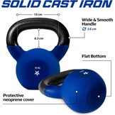 Yes4All Gecoate Gietijzeren Kettlebell 16 kg - Donkerblauw - 29% Korting
