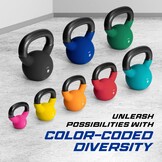 Yes4All Gecoate Gietijzeren Kettlebell 16 kg - Donkerblauw - 29% Korting