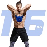 Yes4All Gecoate Gietijzeren Kettlebell 16 kg - Donkerblauw - 29% Korting