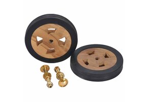 vidaXL Reservewieltjes voor Ligbed, 2 Stuks Massief Teakhout, 16cm Diameter