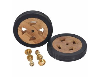 VidaXL Reservewielen voor Ligbed 2 st Massief Teakhout - 16 cm Diameter