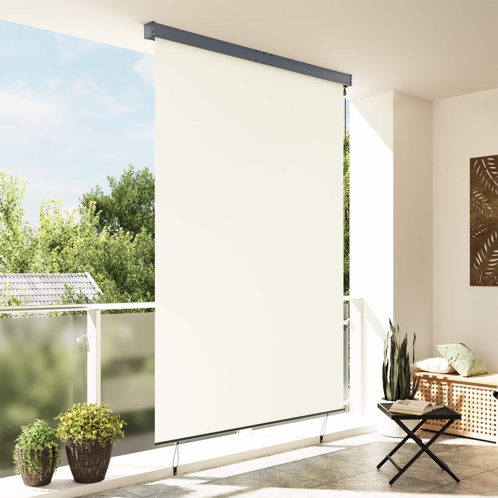 vidaXL Rolgordijn Crèmekleurig 180x250 cm - Stof & Aluminium, 34% Korting
