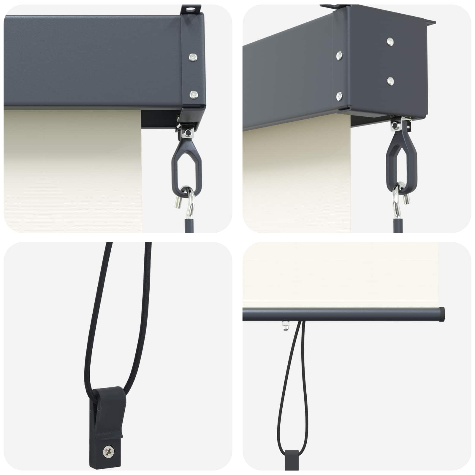 vidaXL Rolgordijn Crèmekleurig 180x250 cm - Stof & Aluminium, 34% Korting
