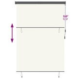 vidaXL Rolgordijn Crèmekleurig 180x250 cm - Stof & Aluminium, 34% Korting
