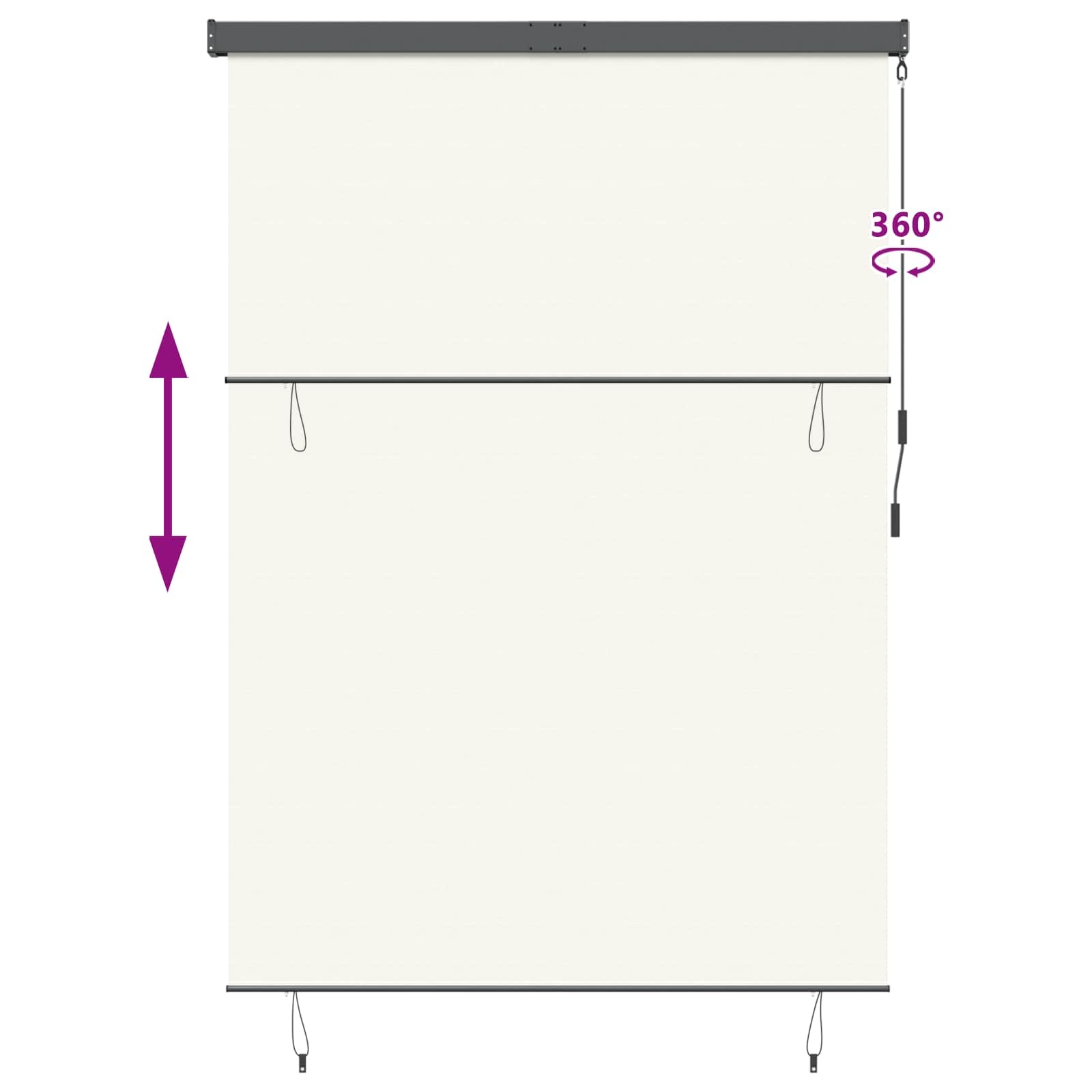 vidaXL Rolgordijn Crèmekleurig 180x250 cm - Stof & Aluminium, 34% Korting